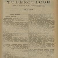 1711 - Page 1701 - Analyses et indications bibliographiques. Tuberculose. Sous la direction de M. André Lemierre... Par P. Adida... Notions générales. L'infection tuberculeuse. La primo-infection tuberculeuse de l'adulté (Premier mémoire). (Jean Troisier et M. Bariety. Ann. Méd...) / La question de « l'exanthème précoce » tuberculeux. (Moritz (Denes V.). Wiener Klin. Woch...) / Conception actuelle de la typho-bacillose. (G. Poix, R. Azoulay et Brandy. Presse Méd...) / Un cas de typho-bacillose de Landouzy et d'érythème noueux. (Nekam Junior... Klin. Woch...)