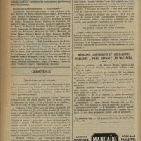 1036 - Page 1026 - Informations. Légion d'honneur / Distinctions honorifiques / Chronique. Profiteurs de la maladie ! / Médecins, chirurgiens et spécialistes présents à Paris pendant les vacances