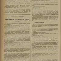 1498 - Page 1488 - Actes de la Faculté de médecine de Paris. Thèses / Notes pour l'internat. Fracture de la voute du crâne