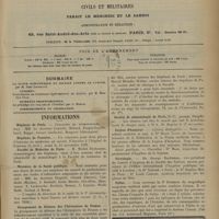 1567 - Page 1557 - Sommaire / Informations. Hôpitaux de Paris. Concours de stomatologie / Hôpitaux de Pontoise / Faculté de médecine de Paris / Ministère de la santé publique / Groupement de défense des chirurgiens de France / Société de stomatologie de Paris / Légion d'honneur. Affaires étrangères / Santé publique / Nécrologie / Pallas