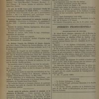 1004 - Page 994 - Informations. Distinctions honorifiques. Santé publique / Un prix de 10.000 francs pour encourager l'étude des propriétés thérapeutiques de l'huile d'olive / Troisième Congrès international de médecine tropicale et du paludisme / Le dixième Congrès des pédiatres de langue française / Faculté mixte de médecine générale et coloniale et de pharmacie de Marseille. Cours pratique de perfectionnement médico-chirurgical / Intérêts professionnels. Transformation de diplôme / Nécrologie
