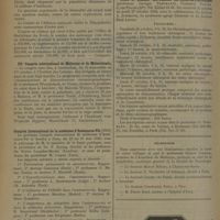1212 - Page 1202 - Informations. La dénatalité / IIIe Congrès international de médecine et de Malariologie / Congrès International de la médecine d'Assurance-Vie / Cours de pratique chirurgicale oto-rhino-laryngologique / Nécrologie