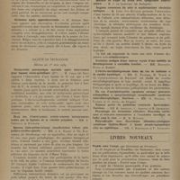 1212 - Page 1206 - Sociétés savantes. Société des chirurgiens de Paris. Séance du 19 mai 1939. A propos d'un kyste épidermoïde térébrant du crâne. MM. Masmonteil et Vautier / Occlusion après appendicectomie. M. Etienne Bernard / Société de neurologie. Séance du 1er juin 1939. Tachycardie paroxystique mortelle après intervention pour tumeur extra-médullaire. M. Cossa... / Spasme labio-palato-laryngé, (manifestation réflexe sympathico-cérébro-spinale). MM. J.-A. Barré et Th. Kammerer... / Angione caverneux du strie et malformations viscérales multiples. M. Ludo Van Bogaert / L'électro-encéphalogramme dans un cas de mutisme et de surdité hystérique. MM. D. Paulian, M. Tudor et Gl. Constantinesco... / Livres nouveaux. Toubib sous l'orage, par Duplessis de Pouzilhac. [Maurice Mordagne]