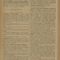 1346 - Page 1340 - Sociétés savantes. Académie des sciences. Séance du 2 octobre 1939. Nouvelle application de la colorimétrie cinétique à l'étude et au dosage des vitamines et provitamines D. MM. Yves Raoul et Paul Meunier / Académie de médecine. Séance du 10 octobre 1939. Allocution de M. Sieur, président. M. Sieur / Eloge funèbre d'Harvey Cushing / Voeux / Photographie du relief. M. le Professeur E. Lemaitre, de M. Maurice Bonnet / Etude sur les enfants qui marchent tardivement. MM. L. Ribadeau-Dumas, Bourguignon et M. Martrou / Séance du 17 octobre 1939. La parenté botanique des drogues entraîne-t-elle l'analogie de leurs effets pharmaceutiques ? M. E. Wildeman / La teinture d'iode dans la désinfection des champs opératoires. M. Marquis / La part de l'anémie dans la rétinite azotémique. M. H. Lagrange / La gangrène gazeuse. Enseignements de la guerre de 1914-1918. M. Weinberg