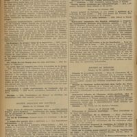 0124 - Page 122 - Sociétés savantes. Académie de médecine. Séance du 30 mars 1943. Rapports. M. Lesné / Abcès ascaridien du foie. - Le fumage des terres par l'engrais humain, principale cause de la recrudescence actuelle de l'ascaridiose. MM. P. Harvier et L.-C. Brumpt / La dysphagie du premier temps de la déglutition. MM. Lhermitte et Nemours Auguste / La ration dans ses rapports avec l'état d'entretien de la troupe. MM. Des Cilleuls et Crosnier (note présentée par M. Binet) / Election. MM. Fruhinsholz... et Jeanbrau... / Société médicale des hôpitaux. Séance du 12 février 1943. Sur un cas d'infection à leptospira grippo-typhosa. MM. Lemierre, A. Laporte et Vermenouze / Séance du 19 février 1943. Deux cas simultanés, dont un mortel, d'hémoglobinurie par ingestion de fèves. MM. Brulé, Pestel et Dargeat / Anurie mortelle après traitement par le para amino-phénylsulfamido-pyridine (Dagénan). Echec de la décapsulation rénale. MM. Chiray et A. Cornet / Séance du 26 février 1943. Tuberculose pulmonaire des dénutris oedémateux à fréquence des épanchements pleuraux séro-fibrineux associés. MM. Bachet et Marche, présentés par H. Gounelle / Toxicité comparée du benzène et de ses homologues. Leur action respective sur le sang. MM. Duvoir et Leroux / Société de biologie. Séance du 23 janvier 1943. Vitamine B et système nerveux. Mme B. Chauchard, M. P. Chauchard et Mlle A. Raffy / Dosages de l'hormone cortico-surrénale dans l'urine des diabétiques. MM. P. Harvier et J. Turiaf / Elimination urinaire de l'hormone cortico-surrénale chez le chien après injection de phloridzine et après dépancréatation. MM. P. Harvier et J. Turiaf / Election. M. Verge / Séance du 13 février 1943. Activité vitaminique B2 et chronaxie. Mme Chauchard, MM. Paul Chauchard, M. Bunel, Mlle Raffy et M. Lecec / Sur l'action vaginale de l'acétate de désoxycorticostérone et de quelques stéroïdes. M. R. Courrier / L'huile de germe de blé est-elle toxique ? M. R. Lecoq