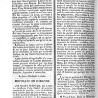 0080 - Page 80 - N°20 / Suite sur les phénomènes de la décomposition du savon / Nouvelles en médecine. Gayac, usage de la gomme ou résine dans la goutte / Pratique moderne de la chirurgie, par M. Ravaton