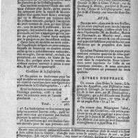 0110 - Page 100 - N°25 / Modeles en terre cuite de tous les Polièdres ou cristaux qui composent les onze premieres planches de la Cristallographie de M. de Romé de l'Isle / [Laitue sauvage] Avis / Livres nouveaux [M. Desgranges, Dissertation inaugurale de Chirurgie sur les tumeurs fongeuses de la dure mere; Lettre sur le secret de M. Mesmer]