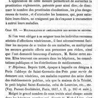 0035 - Page 35 - Hygiène publique. Mémoire sur les mesures hygiéniques propres à prévenir la propagation des maladies vénériennes. Par M. Lagneau. Première catégorie comprenant les mesures relatives aux vénériens de l'un et de l'autre sexe en général. Chap II. Recherche du vénérien ayant transmis à autrui la maladie. Chap III. Multiplication et amélioration des moyens de secours
