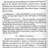 0090 - Page 90 - Études sur les maladies des ouvriers de la manufacture d'armes de Chatellerault. Par le Dr Desayvre. § I. Des ouvriers de l'arme à feu. C- Forgeurs de baguettes. D- Faiseurs de vin. E- Forgeurs de platines