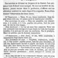 0098 - Page 98 - Études sur les maladies des ouvriers de la manufacture d'armes de Chatellerault. Par le Dr Desayvre. § I. Des ouvriers de l'arme à feu. G- Trempeurs. H- Sous-gardiers