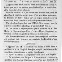 0103 - Page 103 - Étude du système de chauffage et de ventilation établi par M. le Dr Van Hecke dans l'un des pavillons de l'Hôpital Beaujon. Par M. Grassi. Dépenses. Conclusions