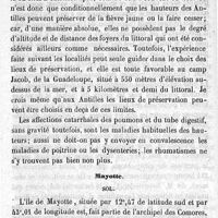 0046 - Page 46 - Hygiène publique. Topographie médicale des climats intertropicaux. Par M. le Dr Dutroulau. I- Climats partiels. Antilles. Salubrité. Mayotte. Sol