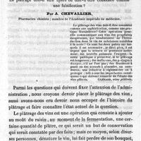 0079 - Page 79 - Du plâtrage des vins et de ses effets sur l'économie valeur des vins plâtrés comme boisson ; le plâtrage doit-il être toléré ou doit-il être considéré comme une falsification ? Par A. Chevallier