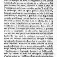 0423 - Page 423 - Mémoire sur la comparaison médico-légale des taches de sang menstruel et des autres espèces de taches de sang. Par M. Charles Robin. § I. Observations préliminaires sur la question à résoudre dans ce travail. § II. Examen de la constitution anatomique du sang menstruel