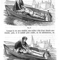 0219 - Page 215 - Variétés. Traitement de l'asphyxie par submersion suivant la méthode physiologique du Dr Marshall-Hall perfectionnée par le Dr Sylvester. Par le Dr Le Roy de Méricourt.  Remarques explicatives