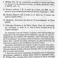 0433 - Page 429 - Variétés. Paris et Londres, statistiques municipales. Par le Dr Prosper de Pietra Santa. I- On the comparative mortality of London and Paris. II- Les inspecteurs de la vérification des décès. III- Rapport à M. le préfet de la Seine sur le service des enfants assistés. IV- Statistique des décès du 3è arrondissement de Paris (1864). V- Projet de publication des naissances et décès de la ville de Paris au point de vue de l'hygiène publique