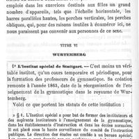0026 - Page 26 - Hygiène publique. Gymnastique scolaire en Hollande, en Allemagne et dans les pays du Nord. Par MM. Braun, Brouwers et Docx. Titre V. Saxe. I- Dresde. Titre VI. Wurtemberg