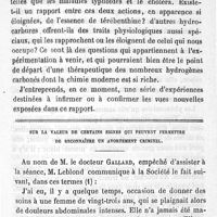 0419 - Page 419 - Société de médecine légale. Analogie des phénomènes de l'empoisonnement par l'arsenic, le phosphore et l'antimoine, envisagés au triple point de vue physiologique, thérapeutique et médico-légal. Par M. le Dr Ch. Roucher. Sur la valeur de certains signes qui peuvent permettre de reconnaître un avortement criminel