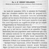 0110 - Page 110 - Hygiène publique. Note sur un système d'ablutions pratiqué à la prison de Rouen et applicable à tous les grands établissements pénitentiaires ou autres. Par le Dr Merry Delabost
