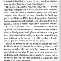0022 - Page 22 - Hygiène publique. De la fièvre typhoïde dans l'armée. L'armée française constitue-t-elle un milieu typhoïgène. Par M. Léon Colin. II- Considérations prophylactiques. III- Considérations géographiques