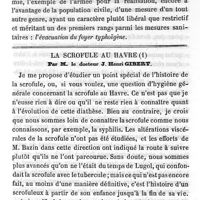 0027 - Page 27 - Hygiène publique. De la fièvre typhoïde dans l'armée. L'armée française constitue-t-elle un milieu typhoïgène. Par M. Léon Colin. Conclusions / La scrofule au Havre. Par M. le Dr J. Henri Gibert