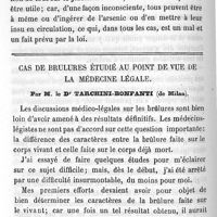 0158 - Page 158 - Médecine légale. Du glucose arsenical. Par M. J. Clouet / Cas de brûlures étudié au point de vue de la médecine légale. Par M. le Dr Tarchini-Bonfanti