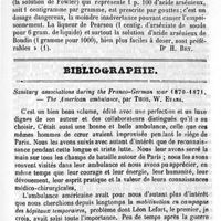 0541 - Page 541 - Revue des travaux français et étrangers. Médecine légale. Deux cas d'empoisonnement / Bibliographie. Sanitary associations during the Franco-German war 1870-1871. The American Ambulance