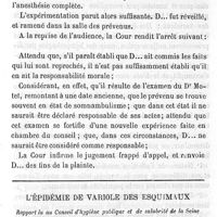 0225 - Page 225 - Accès de somnambulisme spontané et provoqué. Par le Dr A. Motet. L'épidémie de variole des esquimaux. Par le professeur Léon Colin