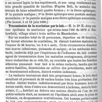 0280 - Page 280 - Revue des travaux français et étrangers. Maladies des trieurs de laine. Transmission de la scarlatine par le lait