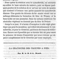 0505 - Page 505 - Sur un réactif propre à distinguer les ptomaïnes des alcaloïdes végétaux. Par MM. P. Brouardel et E. Boutmy. La chaussure des troupes à pied. Par M. le Dr J.-A. Benoit