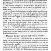 0543 - Page 543 - Variétés. L'hygiène en Belgique. Règlement sur le transport des personnes atteintes de maladies contagieuses et transmissibles. Règlement du dépôt mortuaire de la ville de Bruxelles