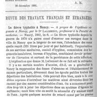 0198 - Page 198 - Nécrologie. Le docteur Brierre de Boismont. Revue des travaux français et étrangers. La fièvre typhoïde à Nancy