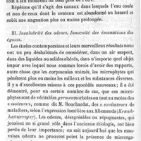 0030 - Page 30 - Les controverses récentes au sujet de l'assainissement des villes. Par le Dr Jules Arnould II. Quelle est la part des égouts dans les odeurs urbaines ? III. Insalubrité des odeurs, innocuité des émanations des égouts