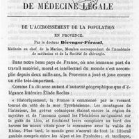 0417 - Page 417 - De l'accroissement de la population en Provence.  Par le docteur Bérenger-Féraud