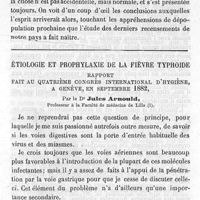 0433 - Page 435 - De l'accroissement de la population en Provence.  Par le docteur Bérenger-Féraud. Etiologie et prophylaxie de la fièvre typhoïde. Rapport fait au quatrième congrès international d'hygiène à Genève, en Septembre 1882. Par le Dr Jules Arnould