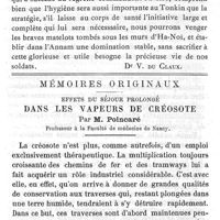 0013 - Page 13 - Bulletin. Nos soldats au Tonkin. Mémoires originaux. Effets du séjour prolongé dans les vapeurs de créosote. Par M. Poincaré