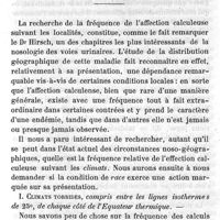 0037 - Page 37 - De l'influence des climats et des races sur la fréquence de la lithiase urinaire. Par M. le Rey. I. Climats torrides, compris entre les lignes isothermes de 25°, de chaque côté de l'Equateur thermique
