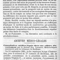 0102 - Page 102 - Société de médecine publique et d'hygiène professionnelle. Séance du 23 mai 1833.La construction des hôpitaux. Archives médico-légales. Consultation médico-légale dans une affaire d'avortement