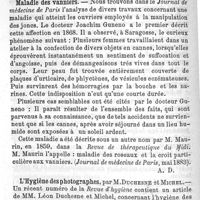 0280 - Page 280 - Revue des travaux français et étrangers. Analyse du vin naturel. Maladie des vanniers. L'hygiène des photographes
