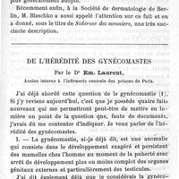 0043 - Page 43 - Signes d'identité des ouvriers exerçant la profession de rhabilleurs de meules. Par le Dr A. Moingeard. De l'hérédité des gynécomastes. Par le Dr Em. Laurent
