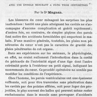 0069 - Page 69 - Société de médecine légale de France. Séance du 21 avril 1890. Présidence de M. Pouchet. Suicide par blessure du coeur avec une épingle mesurant à peine trois centimètres. Par le Dr Magnan