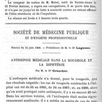 0168 - Page 168 - Société de médecine légale de France. Séance du 12 mai 1890. Présidence de M. Pouchet. Des exhibitionnistes. Par M. le Dr Magnan. Société de médecine publique et d'hygiène professionnelle. Séance du 25 juin 1890. Présidence e M. le Dr Lagneau. Antisepsie médicale dans la rougeole et la diphtérie. Par M. le Dr Grancher