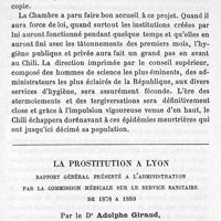 0318 - Page 319 - L'hygiène au chili. Par le Dr L. Reuss. La prostitution à Lyon. Rapport général présenté à l'administration par la commission médicale sur le service sanitaire de 1878 à 1889. Par le Dr Adolphe Giraud