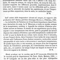 0461 - Page 465 - Revue des livres. Sull'importanza ricierca dei cristalli di emoglobina neel'examen delle machhie di sangue. Sull'azione delle temperature elevate sul sangue, in rapporte alla produzione dell'. Etude pratique sur la vaccine