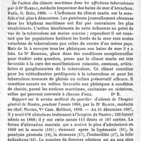 0561 - Page 566 - Revue des livres. De la pelade.  De l'action des climats maritimes dans les affections tuberculeuses par le Dr Hameau. Rapport sur le service médical du quartier d'aliénés de l'hospice général de Nantes, pendant l'année 1888. Manuel pratique d'hygiène à l'usage des médecins et des étudiants