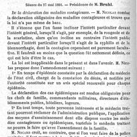 0096 - Page 96 - Société de médecine publique et d'hygiène professionnelle. Séance du 27 mai 1891. Présidence de M. Bruhl. De la déclaration des maladies contagieuses