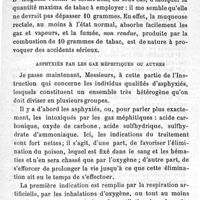 0427 - Page 427 - Les secours à donner aux noyés et asphyxiés. Rapport sur les modifications à apporter à l'institution du conseil de salubrité du 9 février 1872. Par M. le Dr Vibert. Asphyxiés par submersion. Asphyxiés par les gaz méphitiques ou autres