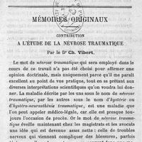 0097 - Page 97 - Mémoires originaux. Contribution à l'étude de la névrose traumatique. Par le Dr Ch. Vibert