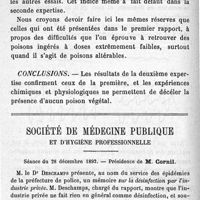 0198 - Page 198 - Étude médico-légale sur les causes de la mort du baron de Reinach. Deuxième rapport. Par MM. Schützenberger, Brouardel, Richardière, Ogier et Villiers. Conclusions. Société de médecine publique et d'hygiène professionnelle. Séance du 28 décembre 1892. Présidence de M. Cornil