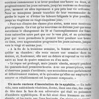 0096 - Page 96 - Revue des journaux. Repos absolu des nouvelles accouchées. Un mode curieux d'inoculation de la syphilis